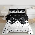 thumbnail image 2 of Castle Fairy Kids Teens Polka Dots Bow Full Size Comforter Sets,Black White Bedding Sets, 2 of 8