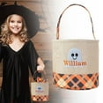 thumbnail image 1 of WHEANG Halloween Handbag Basket Canvas Bucket Halloween Decorative Hand Held Cloth Basket Large Capacity Storage Candy Basket, 1 of 5