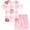 A Pink, variant on Piuwrlz Kids Outfit Set for Girls Summer Short Sets Solid Color T-Shirt and Shorts Set Green Size 9-10 Years
