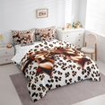 thumbnail image 3 of Feelyou Bling Fashion Bow-tie Twin Bedding Sets 7pcs, Brown Cheetah Print Comforter Set, 3 of 8
