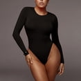 thumbnail image 1 of Women Fashion Long Sleeve Bodysuit Romper One-Piece Body Bodysuits, 1 of 2