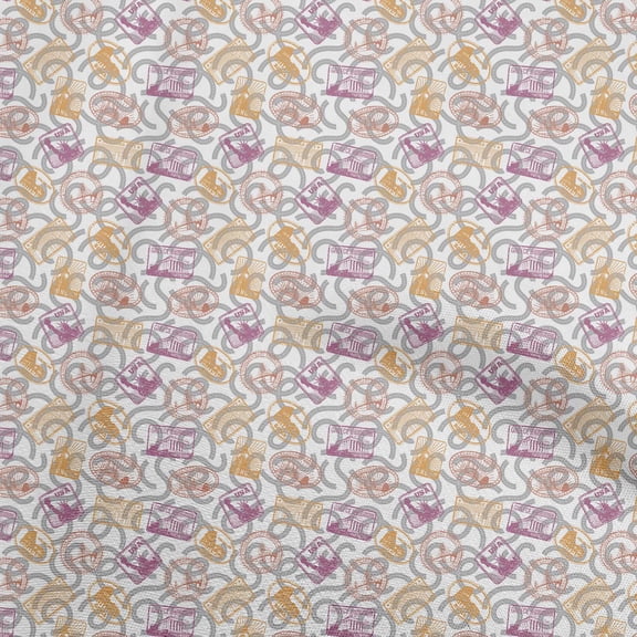 oneOone Cotton Silk Orange Fabric Travel Sewing Craft Projects Fabric Prints By Yard 42 Inch Wide