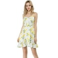thumbnail image 1 of INSPIRE CHIC Women's Spaghetti Strap Bowknot Lemon Dotted Dresses, 1 of 7