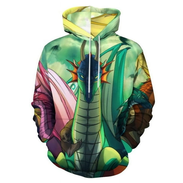 Sudadera con capucha con estampado 3D de alas de dragon de fuego para hombre sudaderas informales de gran tamano ropa de calle Walmart en linea