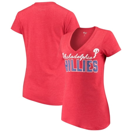 - Philadelphia Phillies G-III 4Her by Carl Banks Women's Home Run V-Neck T-Shirt - Red