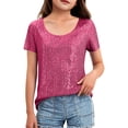 thumbnail image 6 of Juslio Girls Sequin Shirts Comfortable Breathable Crew Neck, Casual Short Sleeved Tops T Shirts Sizes 2-18, 6 of 8