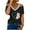 Black1, variant on Jalioing Women's Summer Shirts Sequin V Neck Short Sleeve Trendy Tops Cold Shoulder Fashion Print Loose Blouses