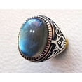 thumbnail image 5 of Labradorite Mans Ring, Natural Blue Fire Labradorite, Unisex Ring, Silver Jewelry, 925 Silver Ring, Birthday Gift, Heavy Men Ring, Arabic Design, Ottoman Style Ring, Christmas, Turkey Mens Signet Ring, 5 of 6