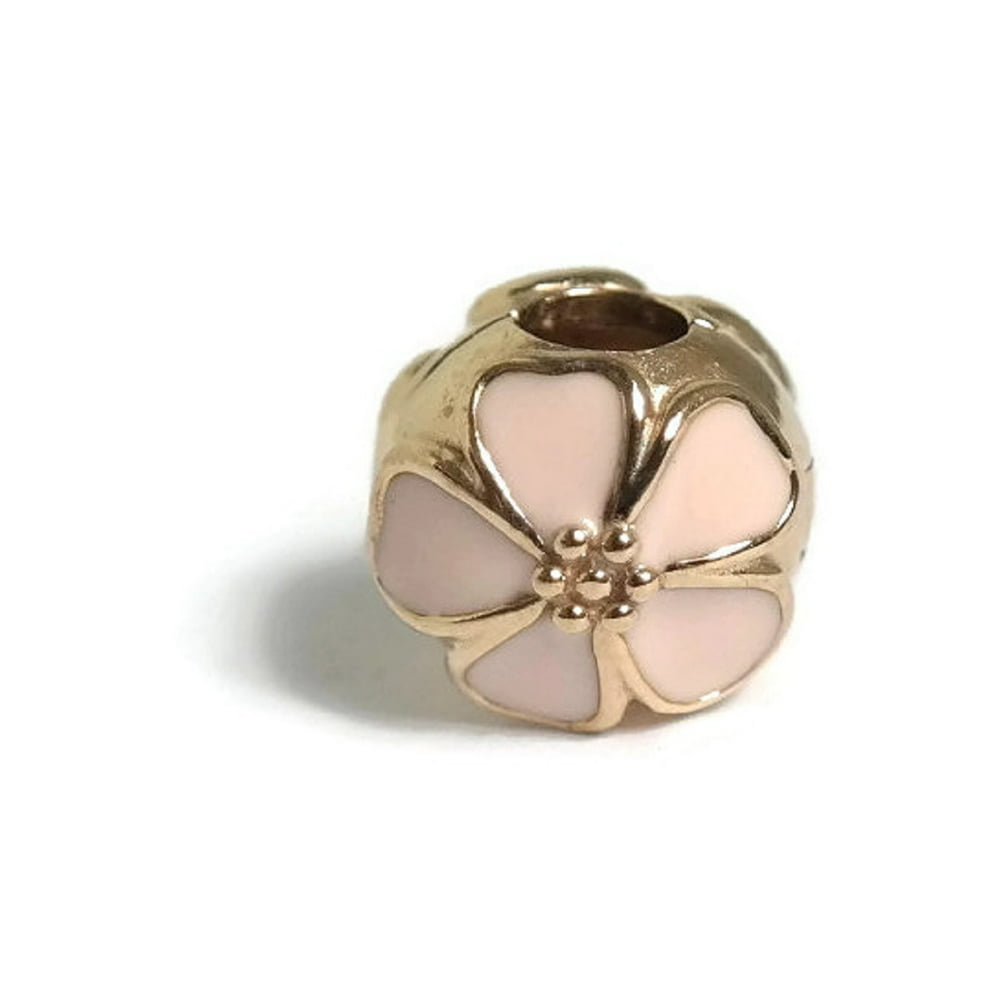 PANDORA - Authentic Cherry Blossom Clip, Pink Enamel & 14K Gold