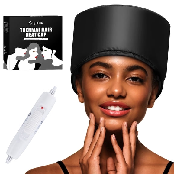 Uarter Hair Steamer Cap Hooded Hair Dryer Deep Conditioning Women Curly Thermal Heating Cap - Black