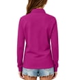 thumbnail image 4 of Unisex Kids Long Sleeve Mesh Polo Shirts Quick Dry Moisture Wicking Breathable Lightweight School Uniform Sports Wear Tops Hot Pink 120, 4 of 7