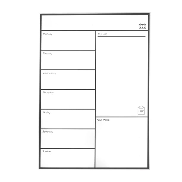 Pizarra MagnéTica Calendario de Nevera Planificador Comidas y Compras - Notas Familiar