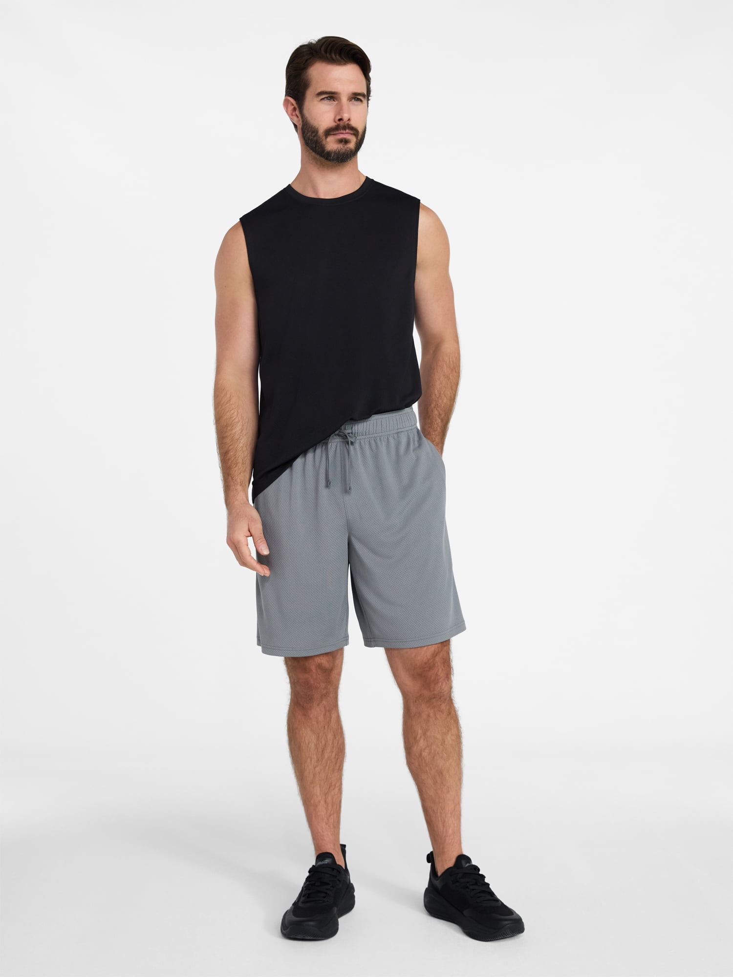 Athletic Works Men's and Big Men's Active Mesh Shorts, 9" Inseam, Sizes XS-5XL