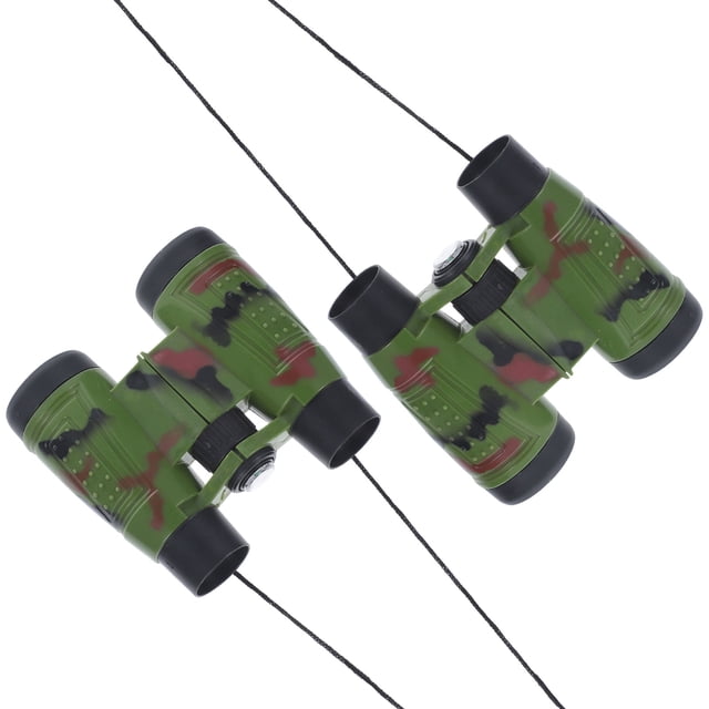 MOKKHNB 2Pcs Portable Camouflage Binocular Telescope with Compass for Outdoor Adventure