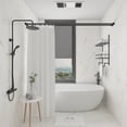 thumbnail image 2 of Naiture 60'' Stainless Steel Double Straight Shower Curtain Rod, Black Finish, 2 of 8