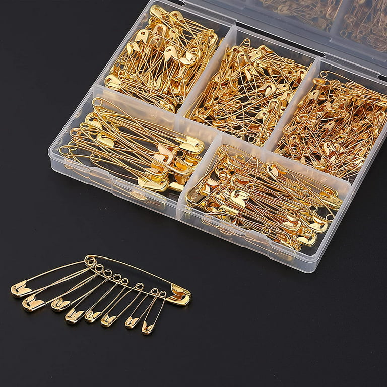 Safety Pins Golden Edition Pack Of 12 One Side Of Silver Colorful