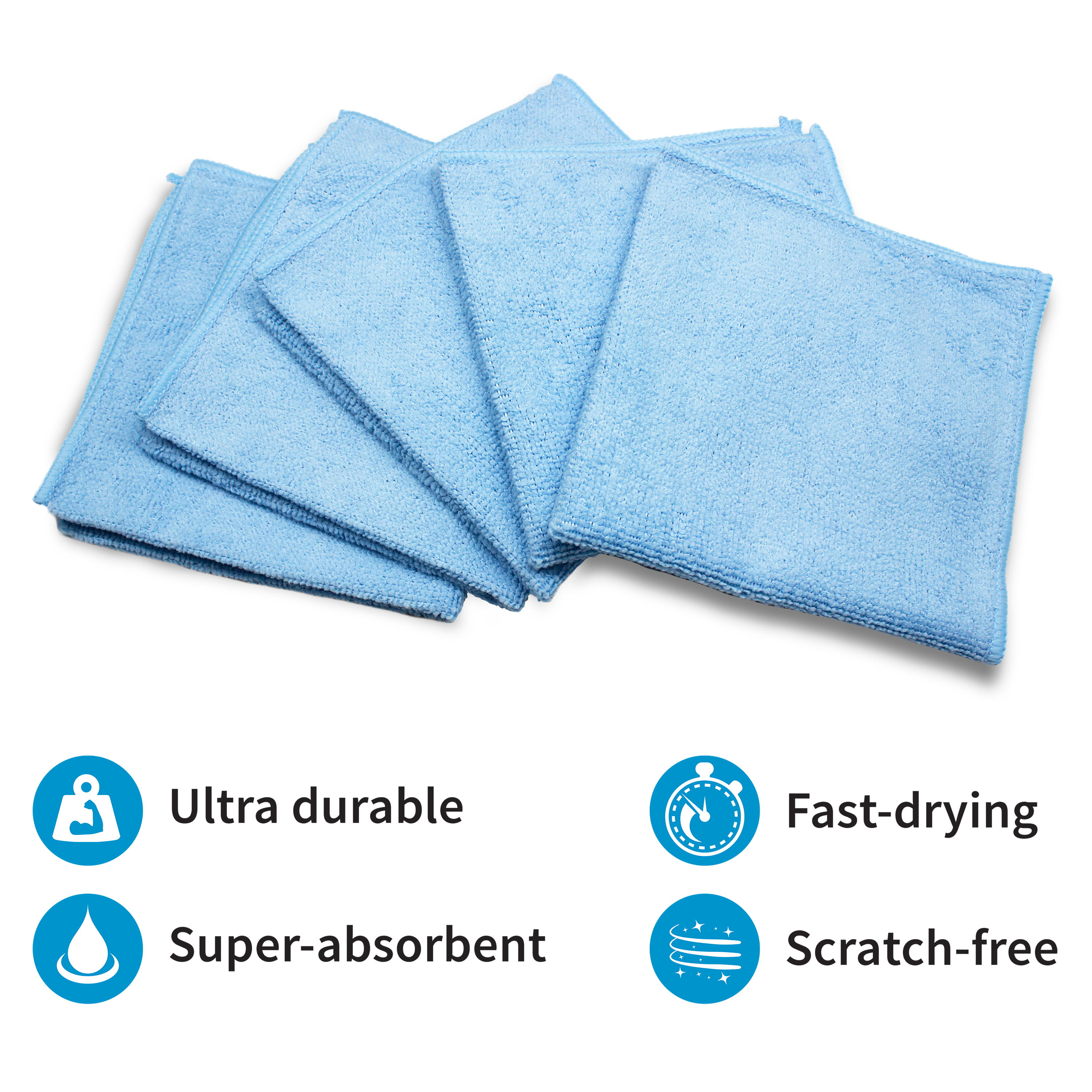 S&T Inc. 524601 Microfiber Cleaning Cloths, Reusable and Lint-Free Towels for 50