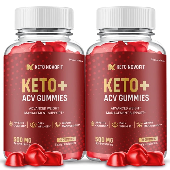 (2 Pack) Keto Novofit Keto ACV Gummies, Apple Cider Vinegar, Max Strength, 2 Month Supply Dietary Supplement, Made in USA
