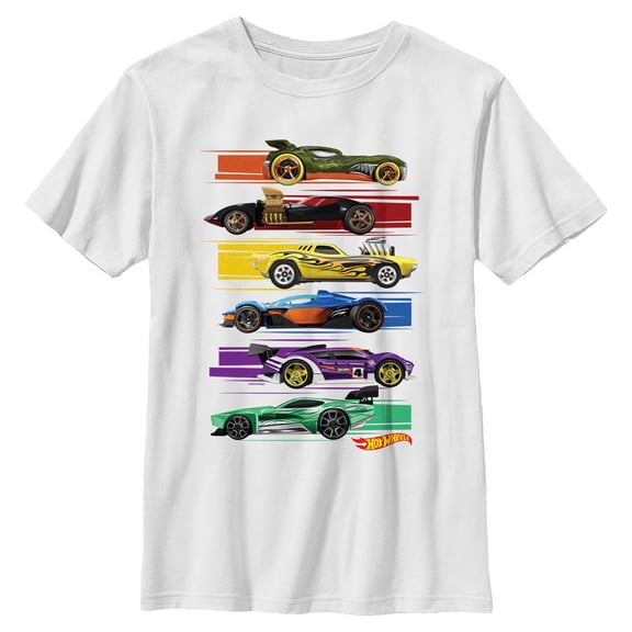 Boys Hot Wheels Colorful Lineup T Shirt