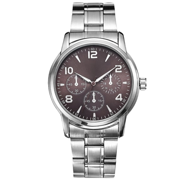 George Mens 42mm  Silver Tone Taupe Dial Bracelet Watch