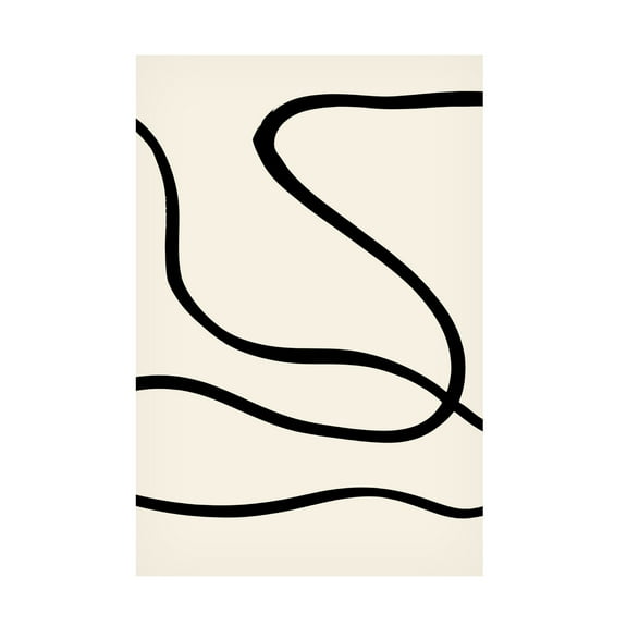 Canvas Wall Art - Pictufy Studio 'Black Lines 01' Wall Art for Living Room, Bedroom, or Office Décor by Trademark Fine Art - 12 x 19 Inches