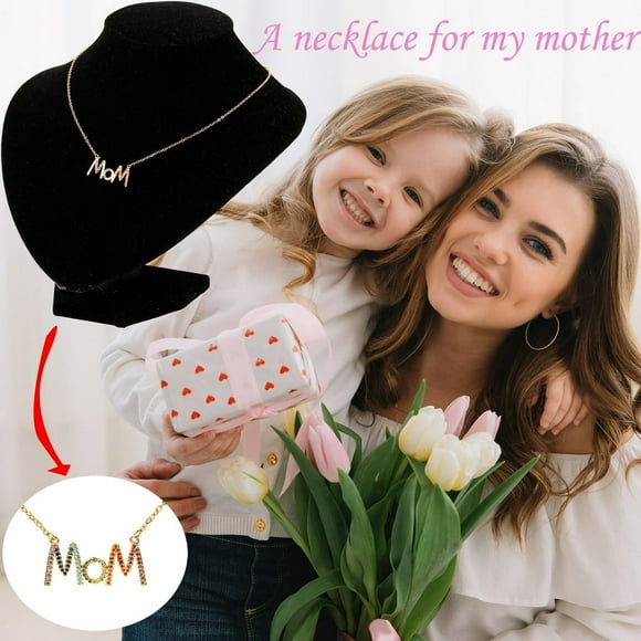 HLONK Black_Friday Deals Cyber_Monday deals! Stainless Steel A necklace for my Mother‘s Day MOM letter Christmas Gifts