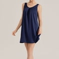 thumbnail image 4 of DHFJKG Summer Sleeveless Dresses Women Silk Satin Scoop Neck Home Wear Mini Dress Loungewear Backless Loose Fit Tunic Stylish Dresses, 4 of 9