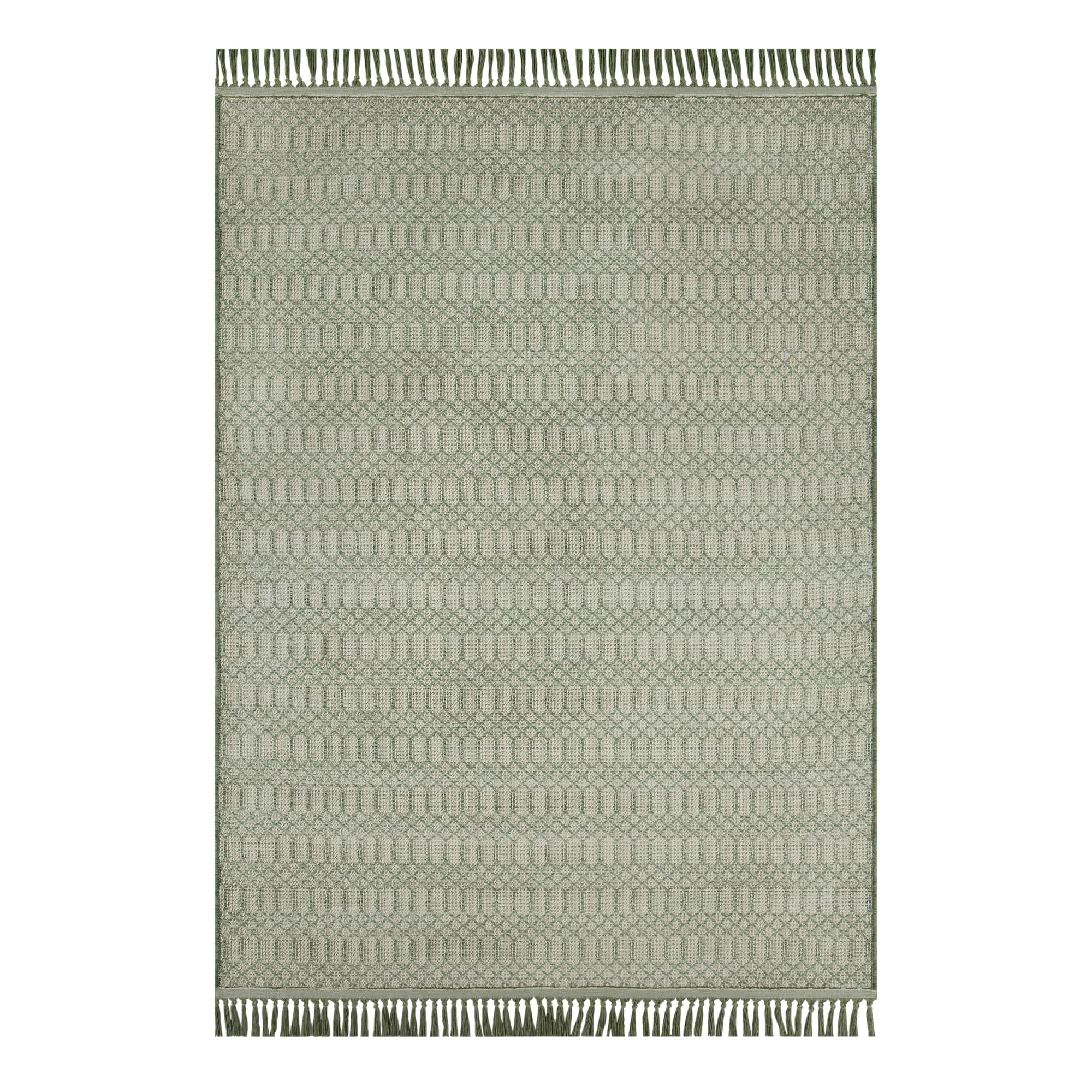 Better Homes & Gardens 7' x 10' Green Tassel Outdoor Rug