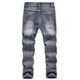 thumbnail image 3 of GYRATEDREAM Kid Boys Ripped Destroyed Straight Leg Jeans Children Fashion Skinny Fit Elastic Waist Distressed Denim Pants Stretch Slim Trousers for 5-13 Years, 3 of 8