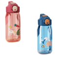 thumbnail image 2 of 2 uds botella de agua de 550ml con pajita a prueba de fugas Compatible con niños, botella de plástico duradera sin bpa, azul, 2 of 5