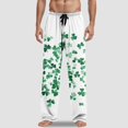 thumbnail image 2 of Mepaouo Men's Comfy Pajama Pants Casual Drawstring Stretch Wide Leg Palazzo Lounge Trousers(Green,M), 2 of 4