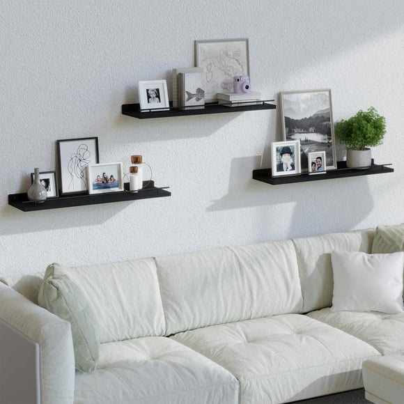 Decoración del hogar, decoración de habitaciones, decoración de pared Estante de pared adecuado para baño, cocina, sala de estar, estante de almacenamiento, partición flotante, estante colgante de par