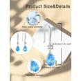 thumbnail image 6 of PYNZY 925 Sterling Silver Teardrop Dangle Earrings with 7x10MM Created Aquamarine Birthstones, Wedding Cubic Zirconia Hook Earrings for Women Christmas Jewelry Gifts, 6 of 6