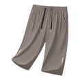 thumbnail image 6 of StSilkitty Men's Capris Solid Color Elastic Waist Drawstring Sweatpants with Pocket Soft Breathable Track Cropped Pants, 6 of 8
