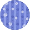 thumbnail image 1 of Ahgly Company Machine Washable Indoor Round Transitional Blue Ribbon Blue Area Rugs, 6' Round, 1 of 7