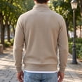 thumbnail image 5 of gbyLJF Mens Knit 1/4 Zip Pullover Solid Color Base Layer Sweater Long Sleeve Casual Tops Fall Winter Trendy Clothes, 5 of 6
