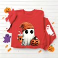 thumbnail image 4 of Halloween Sweatshirts Women Ghost Pumpkin Graphic Pullover Fall Spooky Funny Tops Crew Neck Long Sleeve Shirt, 4 of 5