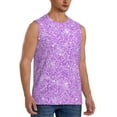thumbnail image 2 of Fotbe Men's Lilac Glittering Print Men's Sleeveless Muscle Tank Tops Casual T-Shirts for Gym Workout Beach-3X-Large, 2 of 8