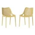 thumbnail image 2 of WestinTrends Playa Outdoor Stackable Modern Plastic Dining Chairs (Set of 2), Yellow, 2 of 13