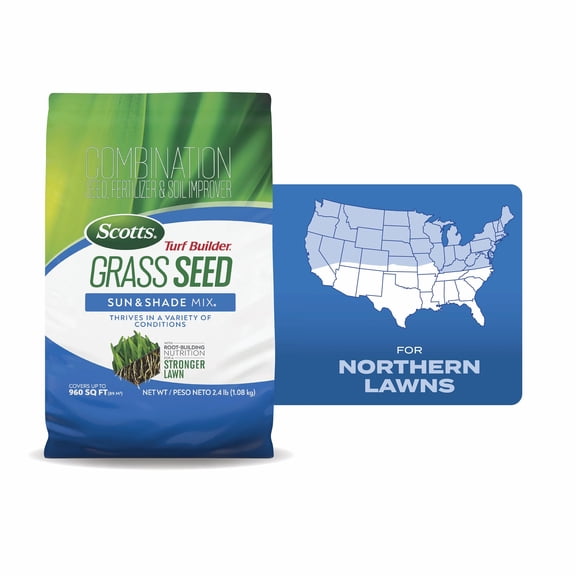 Scotts Turf Builder Grass Seed Sun & Shade Mix, 2.4 lbs.