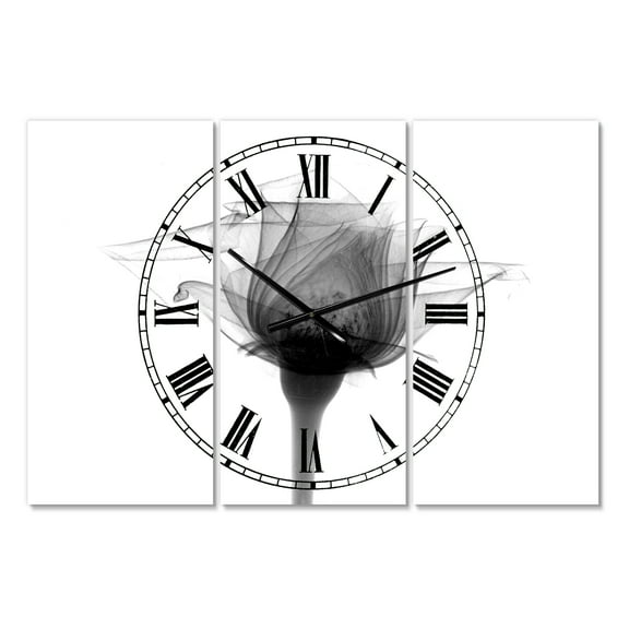 Designart 'Rose #10 X-Ray' Large Cottage Wall Clock
