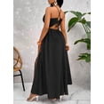 thumbnail image 2 of Crisscross Tie Backless Halter Swing Maxi Dress for Women, 2 of 10