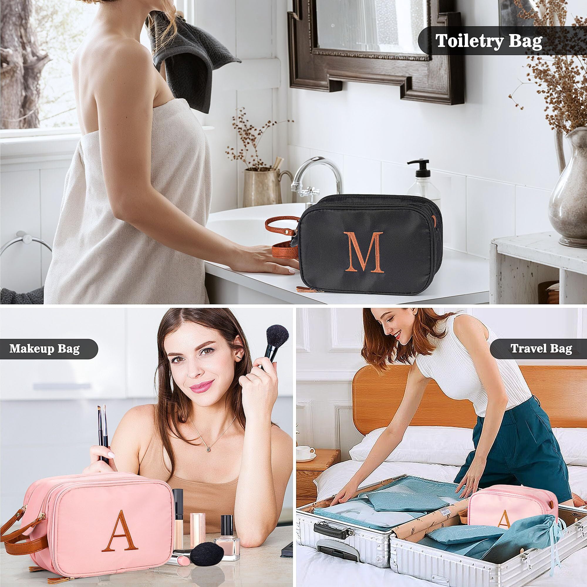 Yoolife Cosmetic Makeup Bag for Women Large Capacity Personalized Gifts Travel Toiletry Bag Accessories Toiletries Water Resistant Dop Kit for Women