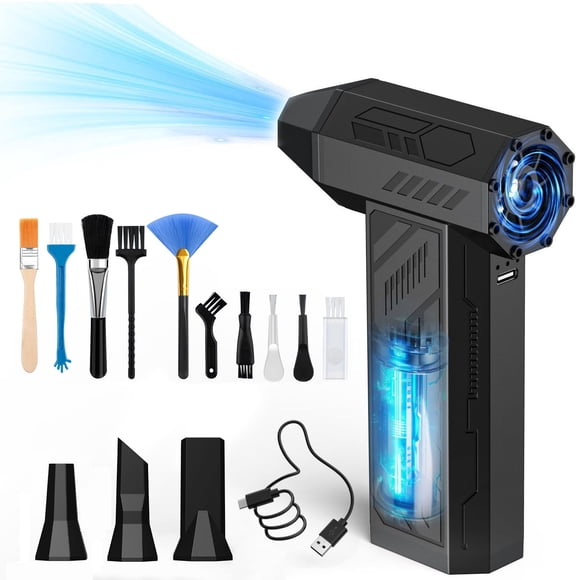 IKristin Electric Compressed Air Cleaner Professional - Turbo Blower 130,000 RPM, Rechargeable 4000 Mah Battery, 4 Adjustable Speeds, Ideal for Computers, Keyboards, Home, Cars And Outdoors