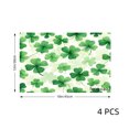 thumbnail image 4 of Amarainy Clover Pattern Green Table Mats Set Of 4 For Home Kitchen Table Decor 12x18 inch, 4 of 5