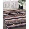 thumbnail image 3 of Ahgly Company Machine Washable Indoor Round Industrial Modern Khaki Rose Pink Area Rugs, 8' Round, 3 of 7