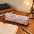 thumbnail image 4 of Cute Heart Pattern Pencil Pouch, Soft Fabric Pencil Case, Large Capacity Portable Storage Pouch, Smooth Zipper Closure for Office Study and Daily Commute, 4 of 6