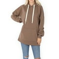 thumbnail image 5 of A2Y Women's Oversized Loose Fit Longline Long Sleeve Pockets Hoodie Sweatshirts Mocha L, 5 of 6
