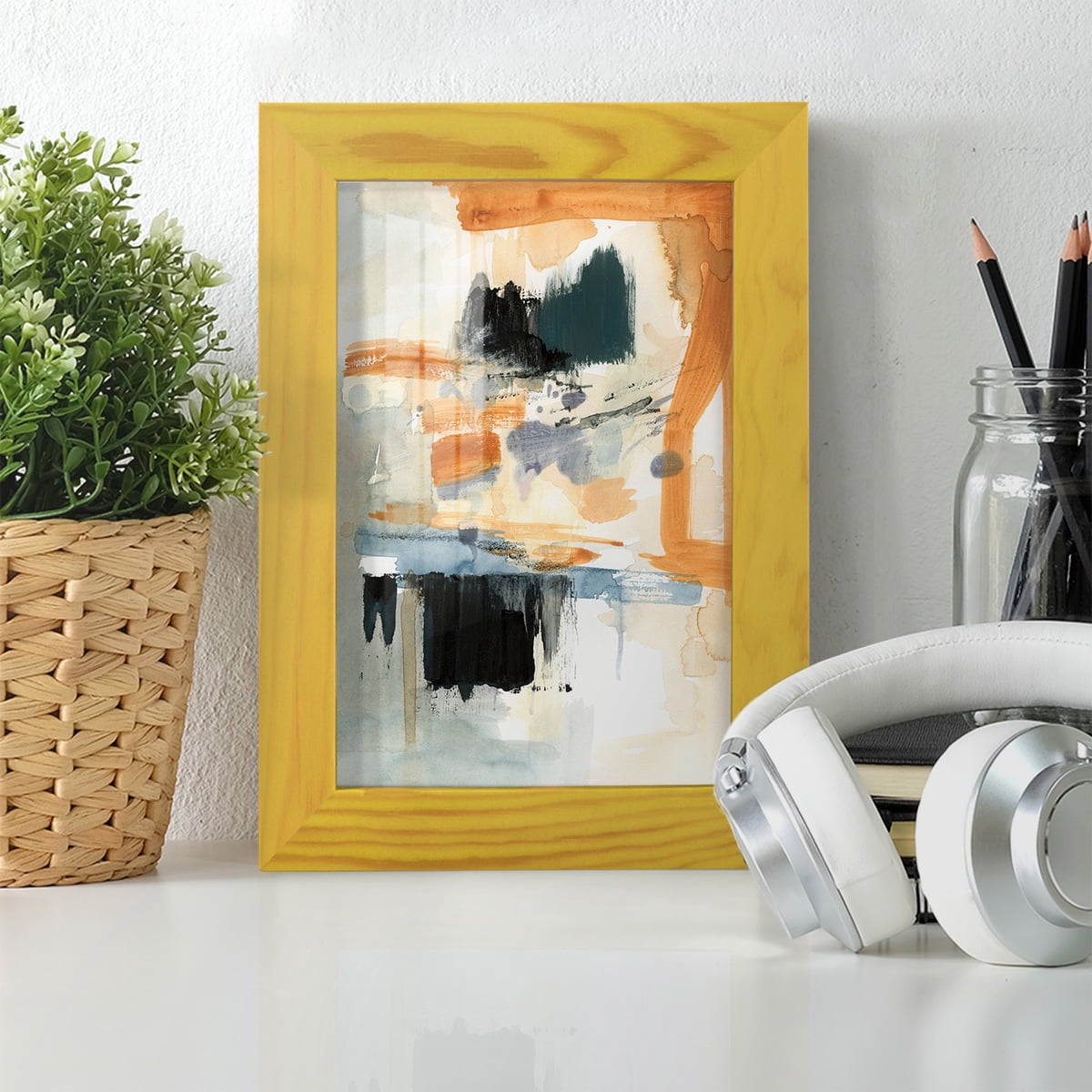 Seria II - Framed Print w/glass - Sunflower Yellow