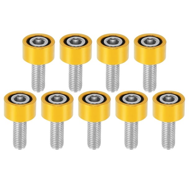 9uds M8x1.25 Escape Cabecera Múltiple Copa Arandelas Pernos para Coche Tono dorado